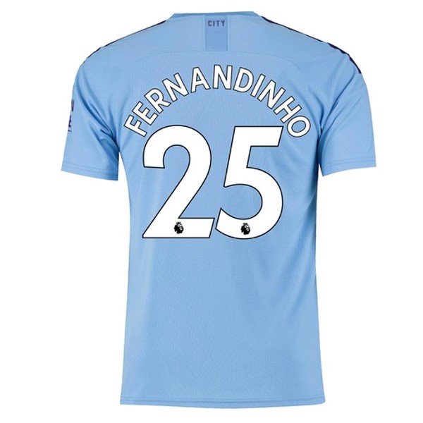 Camiseta Manchester City NO.25 Fernandinho 1ª 2019-2020 Azul